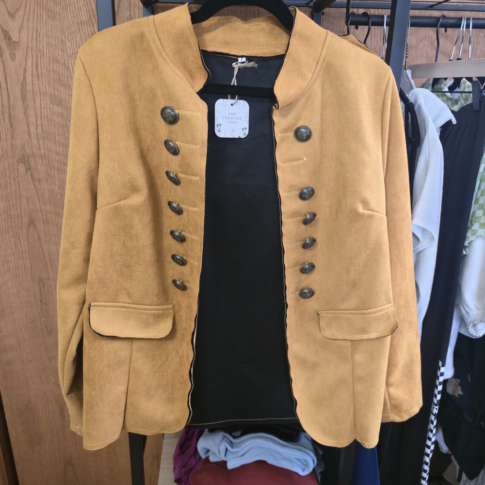 Women's Mustard Jacket with Button Detail
